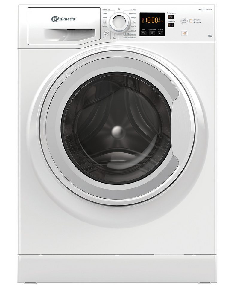 Bauknecht Waschmaschine W8 W6400 A, 8 kg, 1400 U/min, Flecken 40°, Kurz 45‘, Option Extra Touch, AutoClean