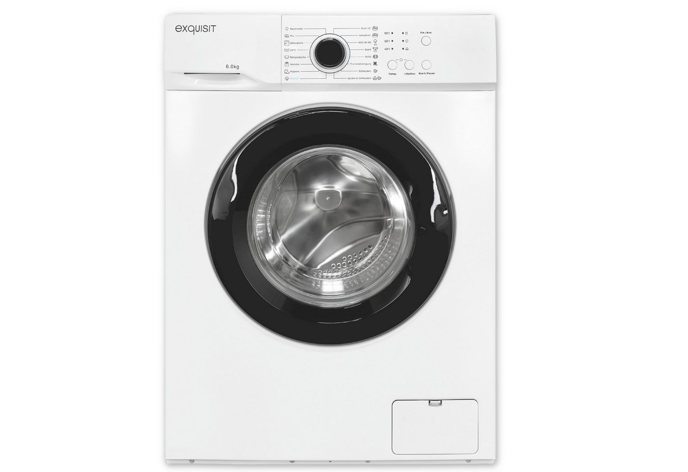 Exquisit Waschmaschine WA56110-020A, 6 kg, 1000 U/min, Zuverlässige 6-kg-Waschmaschine mit einfacher Bedienung