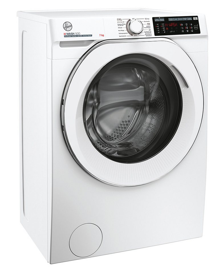 Hoover Waschmaschine HWQ4 47AMC/1-84, 7 kg, 1400 U/min, Wi-Fi & Bluetooth, Dampffunktion, Vorwäsche, 1400 U/min