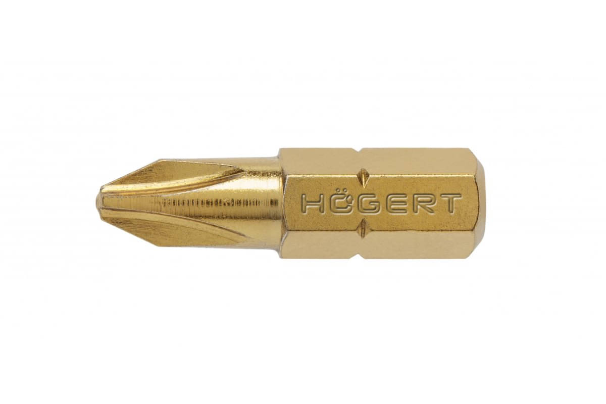 Högert Philips PH 2 Bits 25 mm mit Titannitrid Beschichtung, 5 Stück