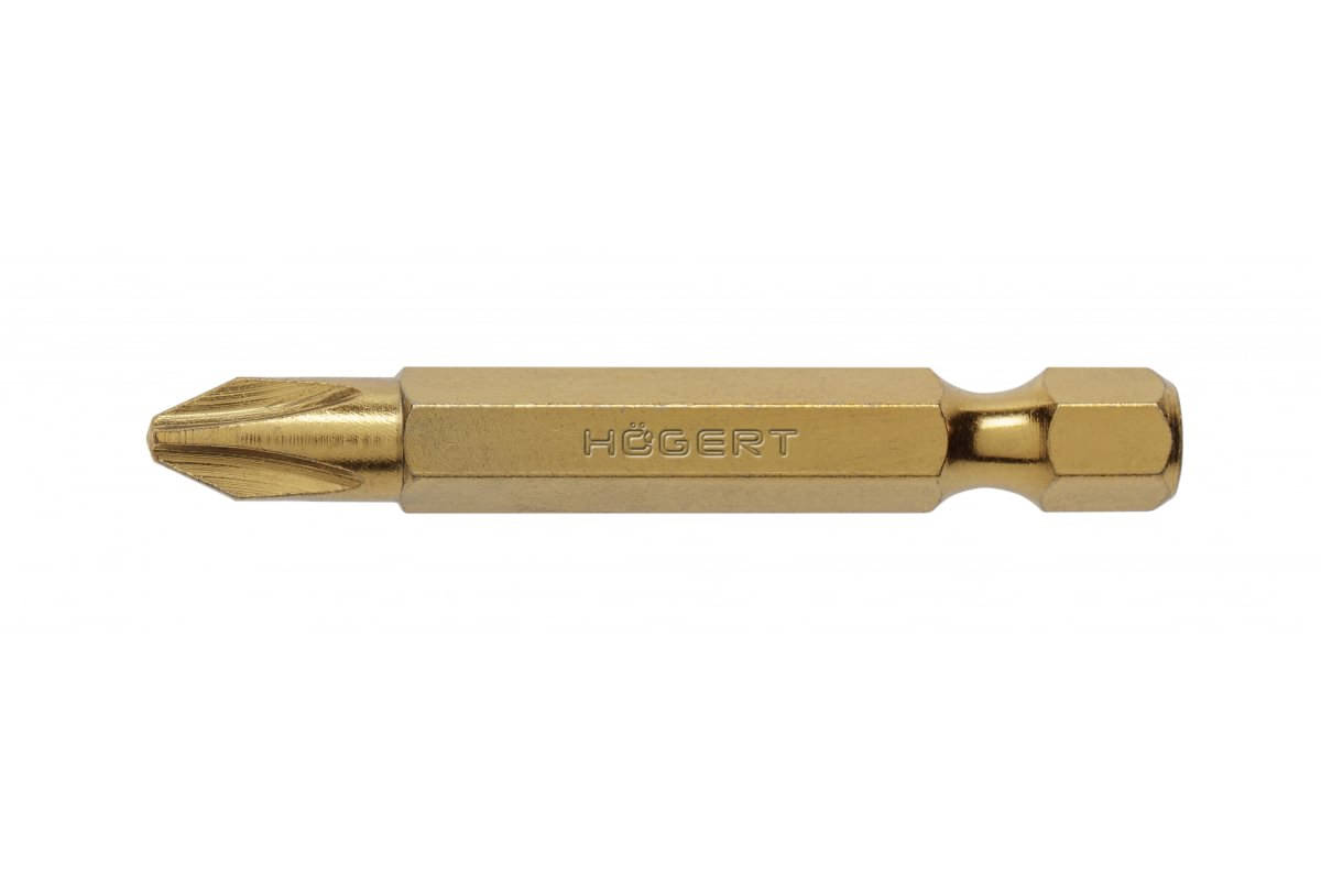 Högert Philips PH2 Bits 50 mm aus Stahl mit Titannitrid Beschichtung, 2 Stück
