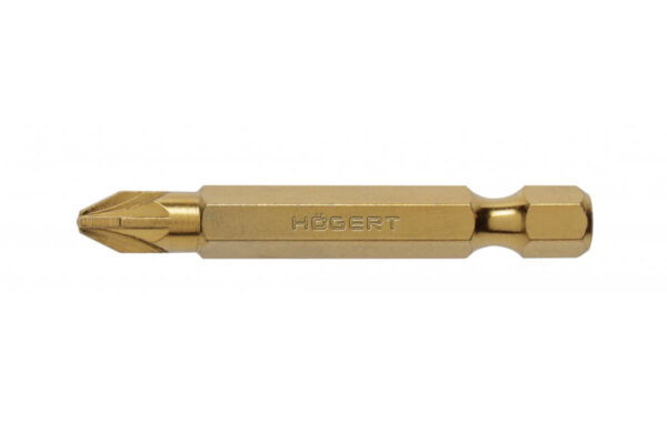 Högert Pozidriv PZ2 Bits 50 mm aus Stahl mit Titannitrid Beschichtung, 2 Stück Högert Pozidriv PZ2 Bits 50 mm aus Stahl mit Titannitrid Beschichtung, 2 Stück