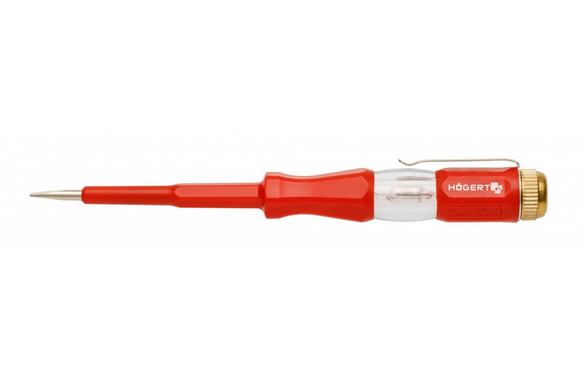 Högert Spannungsprüfer 100 – 250V 140 mm Flachklinge 3 mm mit Leuchtanzeige