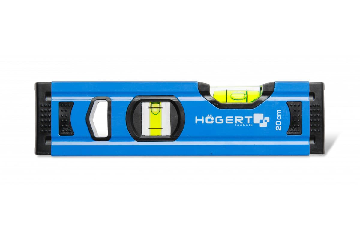 Högert Wasserwaage aus Aluminium mit 2 Libellen, 200 mm