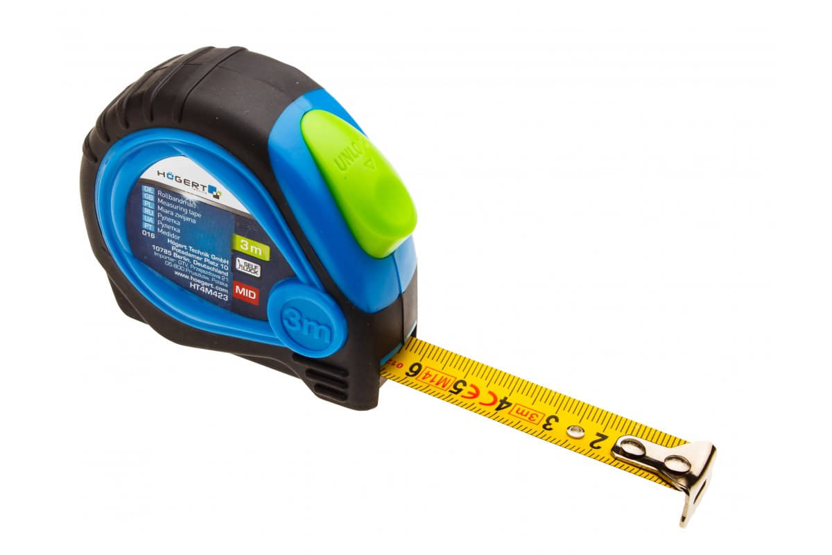 Högert Rollmeter magnetisch mit Self-Lock Funktion, 5 Meter x 19 mm