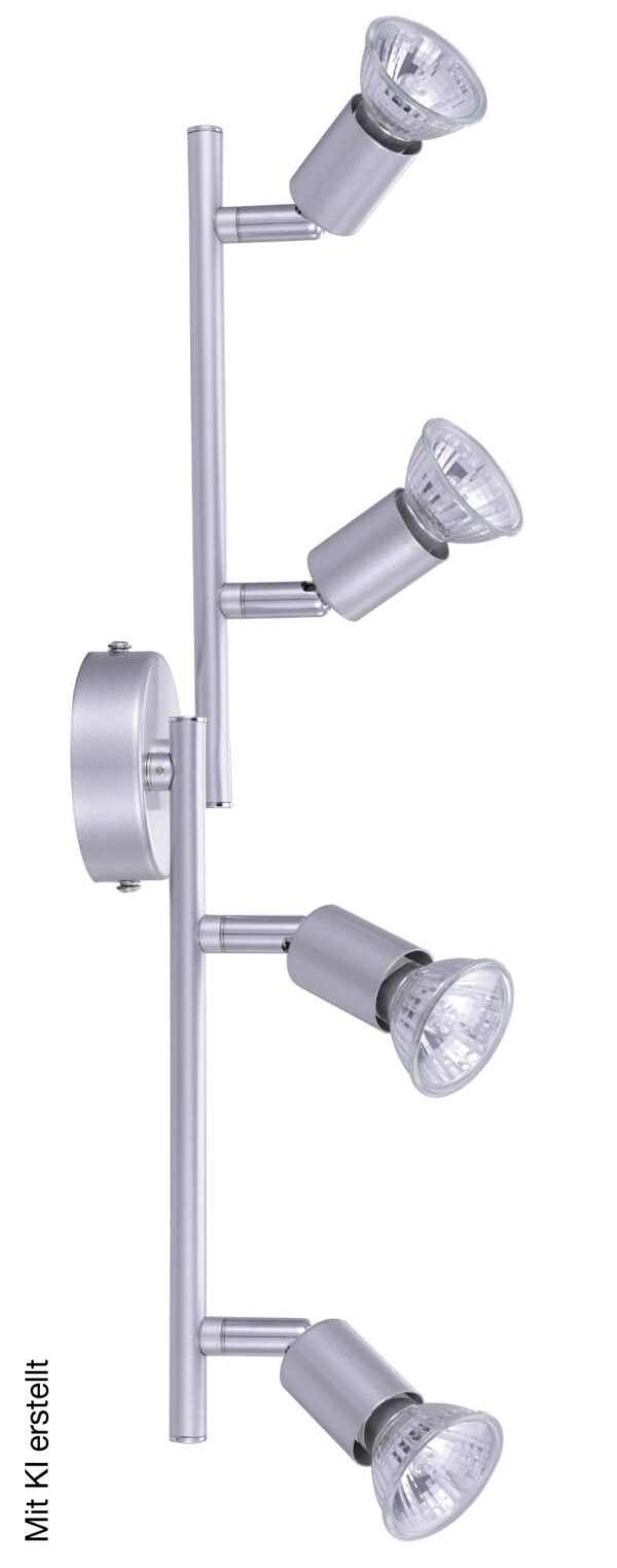 Sensation Spot 4-flg. Mundo silber Metall L: ca. 50 cm GU10 4 Brennstellen – Bild 2