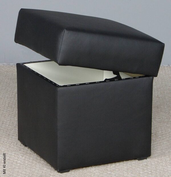 Hocker Anca schwarz B/H/T: ca. 41x43x42 cm – Bild 2