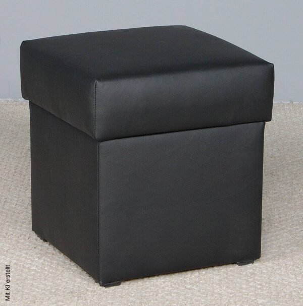 Hocker Anca schwarz B/H/T: ca. 41x43x42 cm – Bild 3