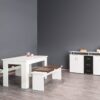 Tischgruppe München weiß Spanplatte B/H/T: ca. 140x75x80 cm – Bild 2