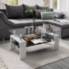 Glascouchtisch Modena glasklar weiß Hochglanz B/H/T: ca. 100x45x60 cm Glascouchtisch Modena glasklar weiß Hochglanz B/H/T: ca. 100x45x60 cm – Bild 2