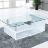 Glascouchtisch Emil glasklar weiß Hochglanz lackiert B/H/T: ca. 110x40x65 cm – Bild 2