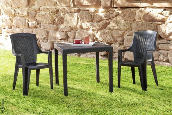 ProGarden Stapelsessel Eden anthrazit Kunststoff B/H/L: ca. 55x91x46 cm ProGarden Stapelsessel Eden anthrazit Kunststoff B/H/L: ca. 55x91x46 cm – Bild 2