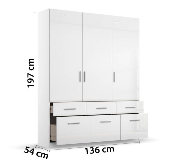 Kleiderschrank Celle B/H/T: ca. 136x197x54 cm – Bild 5
