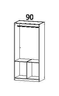 Kleiderschrank Celle B/H/T: ca. 91x197x54 cm – Bild 2