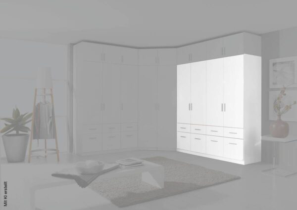 Kleiderschrank Celle weiß B/H/T: ca. 181x197x54 cm – Bild 2