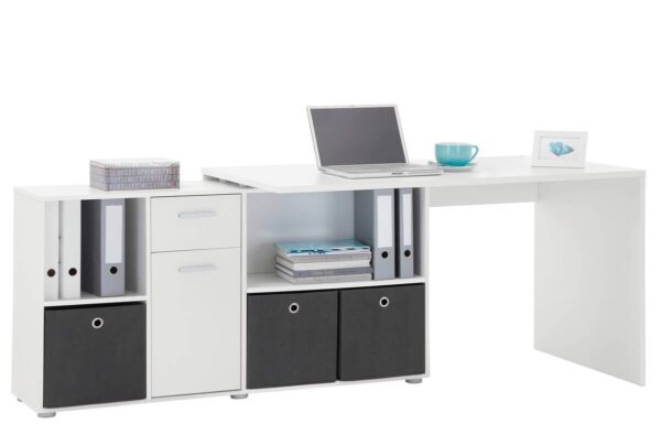 Schreibtisch weiß B/H/T: ca. 136x74x66,5 cm – Bild 5