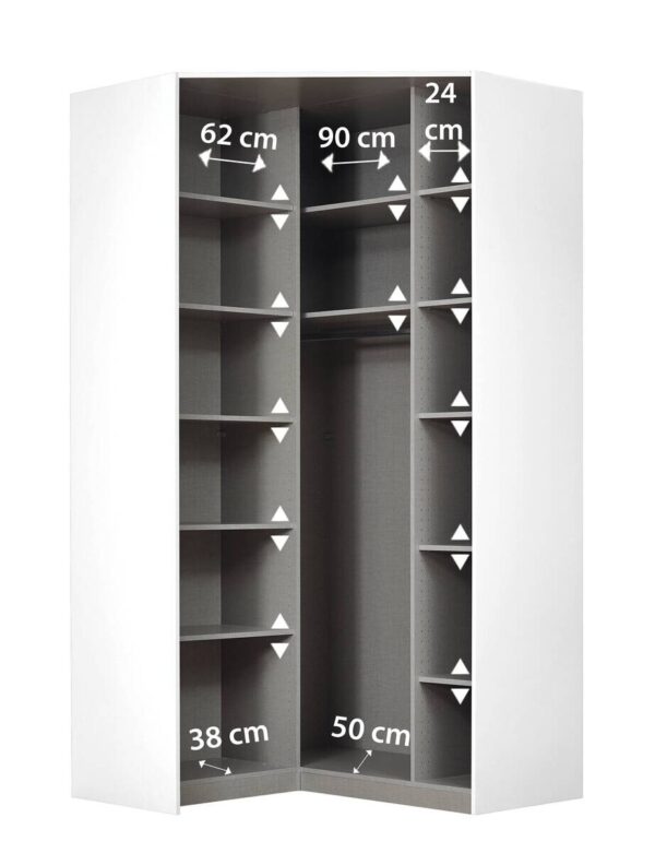 Eckschrank Celle weiß Alpinweiß B/H/T: ca. 117x197x117 cm – Bild 4
