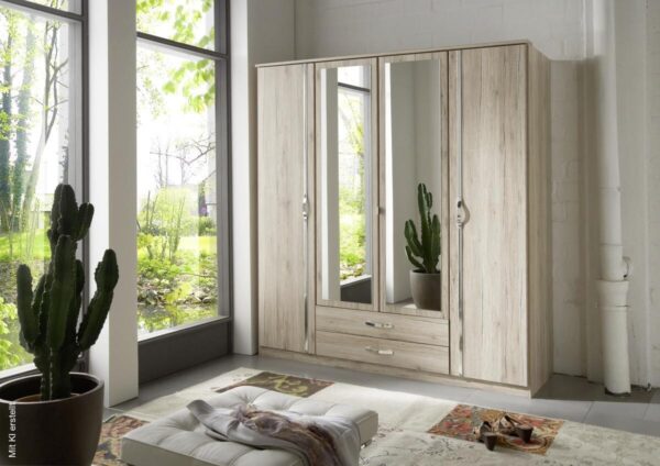 Kleiderschrank Duo San-Remo Nachbildung B/H/T: ca. 180x198x58 cm Kleiderschrank Duo San-Remo Nachbildung B/H/T: ca. 180x198x58 cm – Bild 2