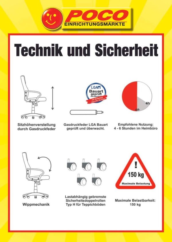 XXL-Chefsessel Leer braun – Bild 4