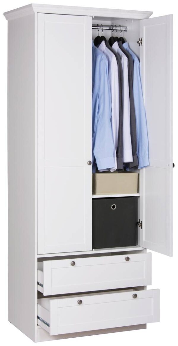 Kleiderschrank Landwood weiß B/H/T: ca. 80x200x51 cm – Bild 4