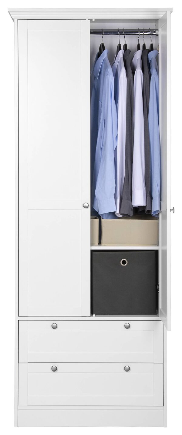 Kleiderschrank Landwood weiß B/H/T: ca. 80x200x51 cm – Bild 5