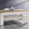 Couchtisch weiß Pinie Nachbildung Eiche Antik Nachbildung B/H/T: ca. 120x43x75 cm – Bild 2