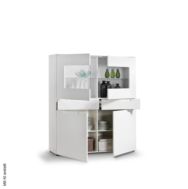 Highboard Mailand weiß Hochglanz B/H/T: ca. 192x108x40 cm – Bild 5