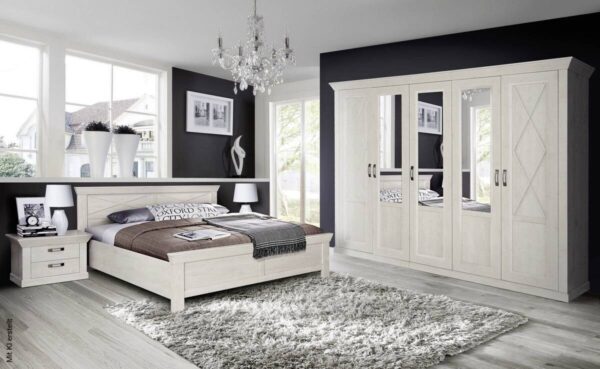 Bett weiß Pinie Nachbildung Liegefläche B/L: ca. 180x200 cm – Bild 2