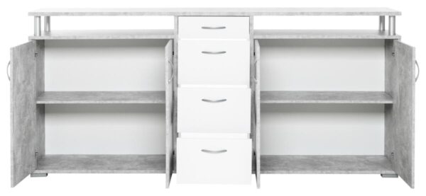 Sideboard Maximo Beton Optik weiß B/H/T: ca. 208x94x38 cm – Bild 3