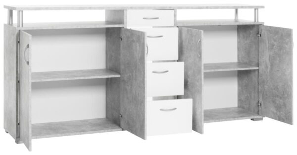 Sideboard Maximo Beton Optik weiß B/H/T: ca. 208x94x38 cm – Bild 4