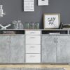 Sideboard Maximo Beton Optik weiß B/H/T: ca. 208x94x38 cm – Bild 5