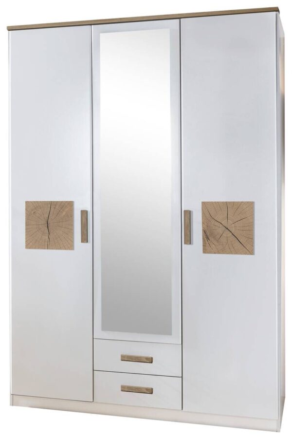 Kleiderschrank Kärnten Alpinweiß Nachbildung B/H/T: ca. 135x199x58 cm – Bild 3