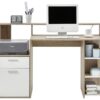 Schreibtisch Eiche Sonoma Nachbildung weiß B/H/T: ca. 139x92x54 cm – Bild 2
