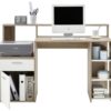 Schreibtisch Eiche Sonoma Nachbildung weiß B/H/T: ca. 139x92x54 cm – Bild 3