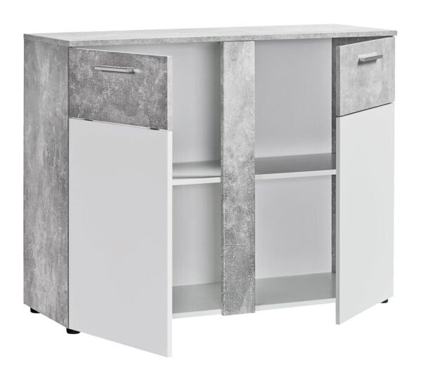 Kommode Trentino Beton Optik weiß B/H/T: ca. 100x81x40 cm – Bild 2