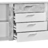 Kommode Trentino Beton Optik weiß B/H/T: ca. 180x81x40 cm – Bild 2