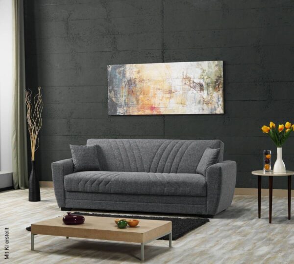 Schlafsofa Alanya grau Microfaser B/H/T: ca. 227x91x83 cm – Bild 4