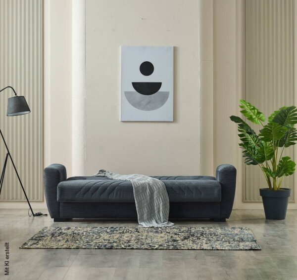 Schlafsofa Alanya grau Microfaser B/H/T: ca. 227x91x83 cm – Bild 5