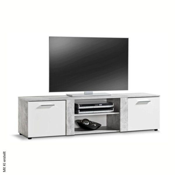 TV-Lowboard Trentino Beton Optik weiß B/H/T: ca. 160x42x40 cm – Bild 2