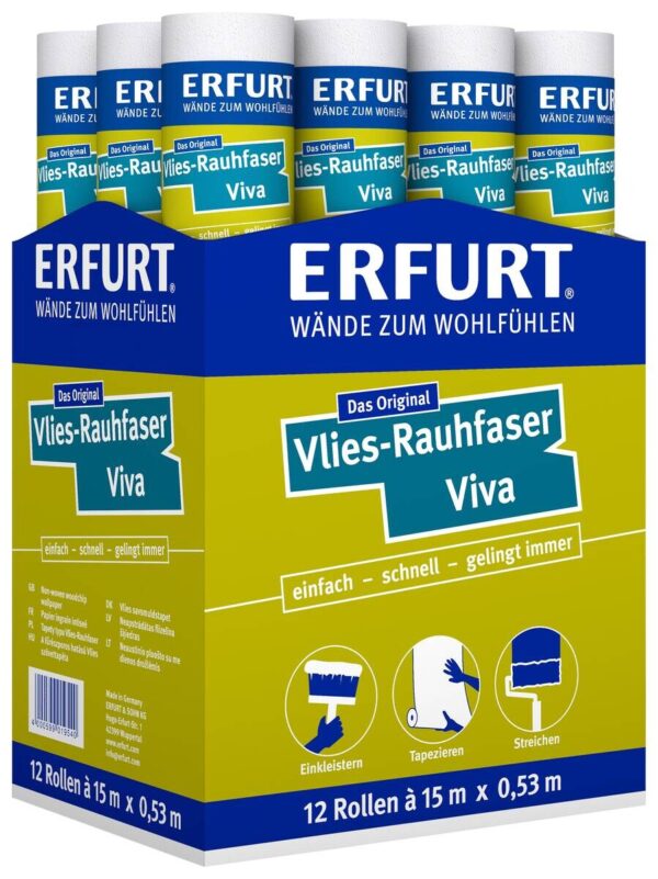 Erfurt Rauhfaser Viva weiß B/L: ca. 53x1500 cm Erfurt Rauhfaser Viva weiß B/L: ca. 53x1500 cm – Bild 2