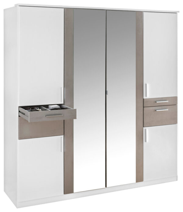 Kleiderschrank Koblenz weiß B/H/T: ca. 180x198x58 cm – Bild 4