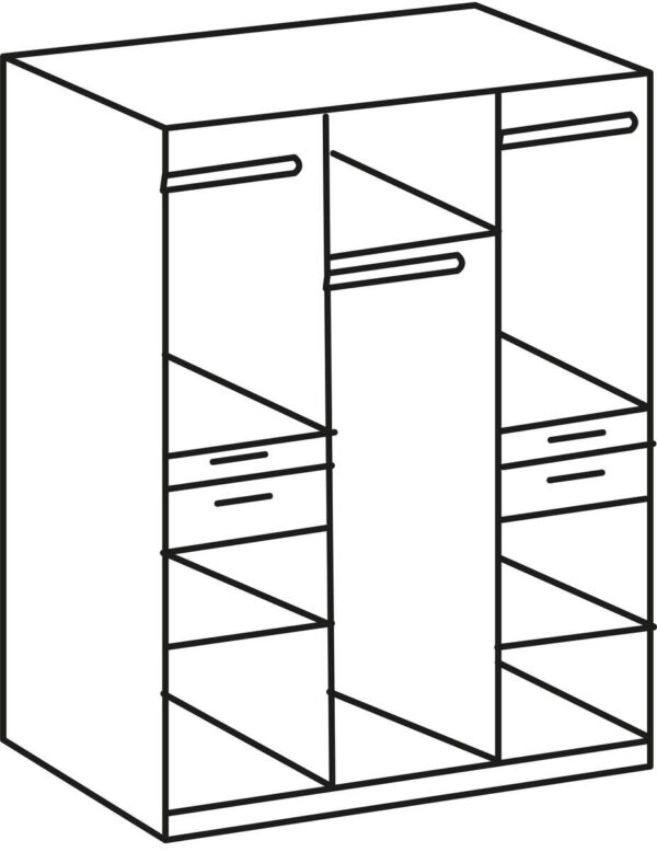 Kleiderschrank Koblenz weiß B/H/T: ca. 135x198x58 cm – Bild 3