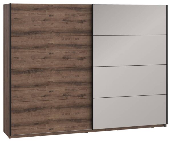 Schwebetürenschrank schlamm Eiche Nachbildung B/H/T: ca. 269,9x209,7x61,2 cm – Bild 2