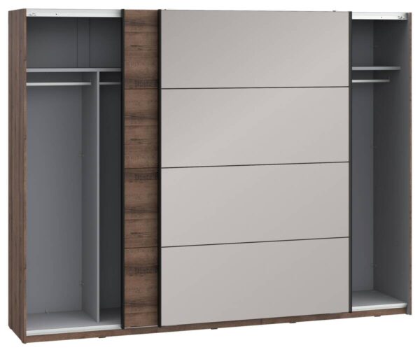 Schwebetürenschrank schlamm Eiche Nachbildung B/H/T: ca. 269,9x209,7x61,2 cm – Bild 3