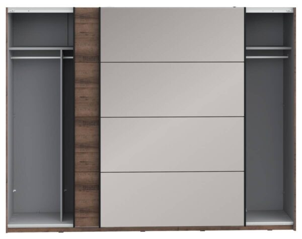 Schwebetürenschrank schlamm Eiche Nachbildung B/H/T: ca. 269,9x209,7x61,2 cm – Bild 4