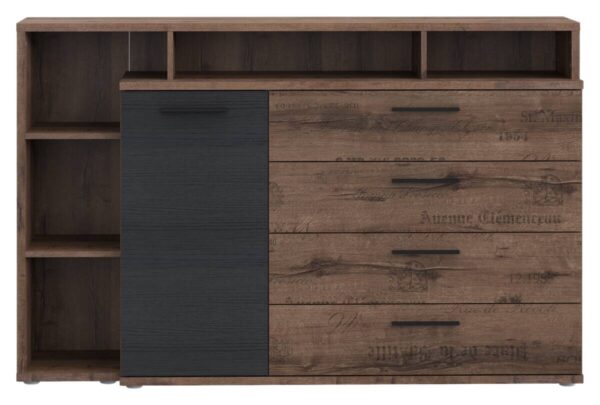 Sideboard schlamm schwarz Eiche Nachbildung B/H/T: ca. 153,1x98,5x41,3 cm Sideboard schlamm schwarz Eiche Nachbildung B/H/T: ca. 153,1x98,5x41,3 cm – Bild 4