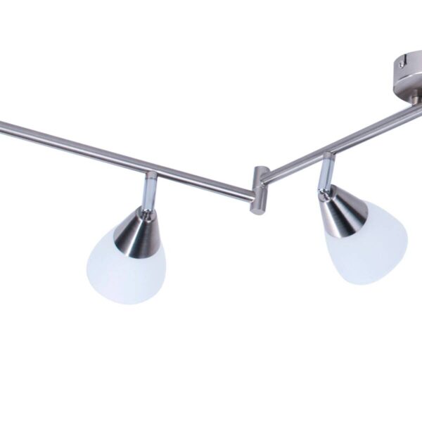 POCOline Spot 6-flg. Tadea nickel matt weiß Metall Glas B/H/L: ca. 9x21x180 cm E14 6 Brennstellen – Bild 2