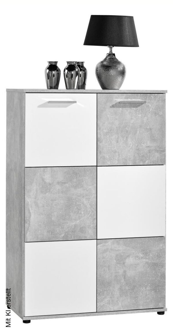 Kommode Zero Beton Optik weiß B/H/T: ca. 78x120x39 cm – Bild 2