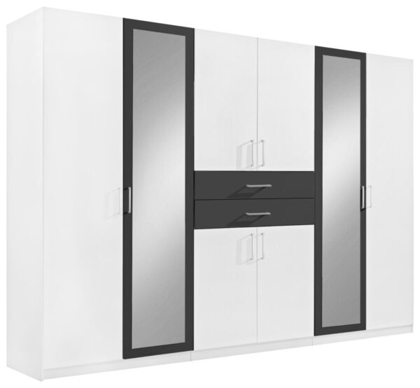 Kleiderschrank Diver weiß Graphit B/H/T: ca. 270x210x58 cm – Bild 2