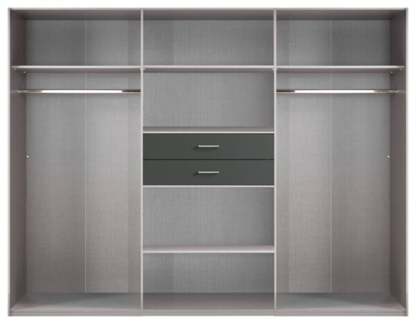 Kleiderschrank Diver weiß Graphit B/H/T: ca. 270x210x58 cm – Bild 3